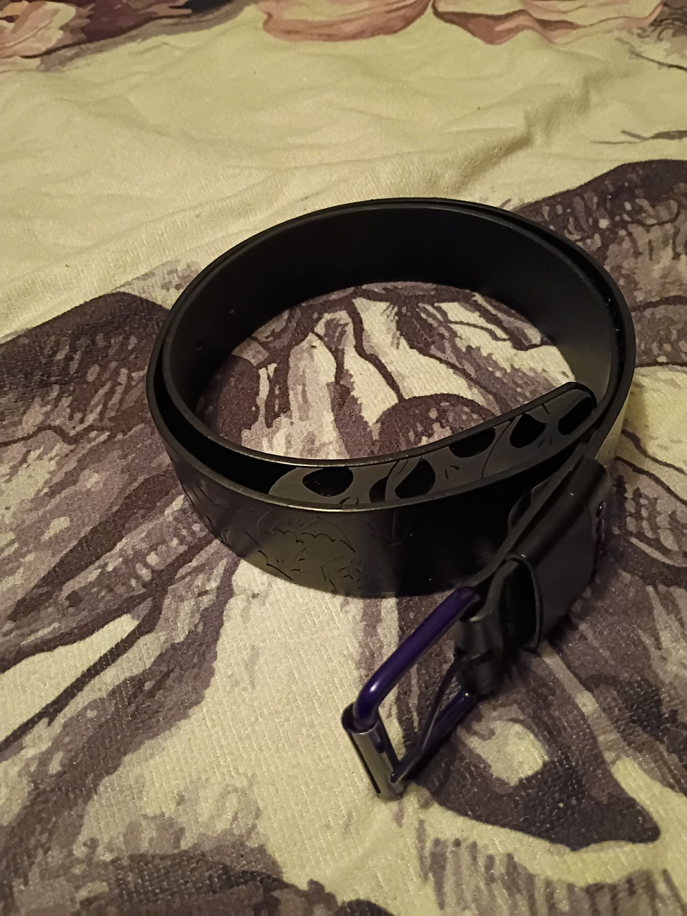 Black Nightmare Before Christmas Belt with Purple Buckle